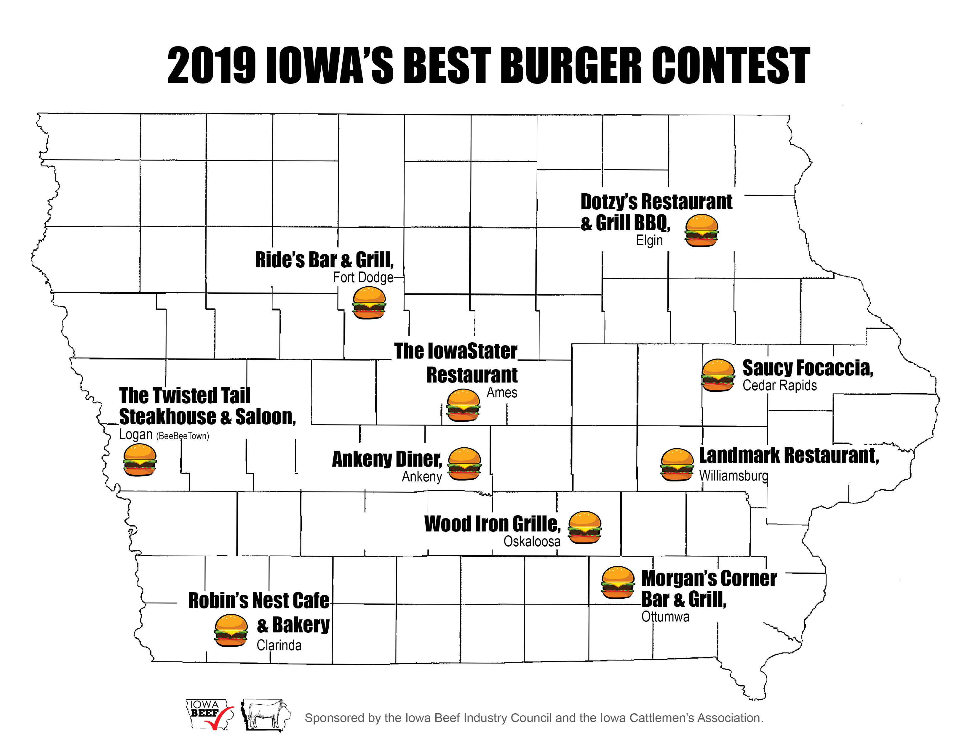 Top 10 Announced for Iowa’s Best Burger Contest